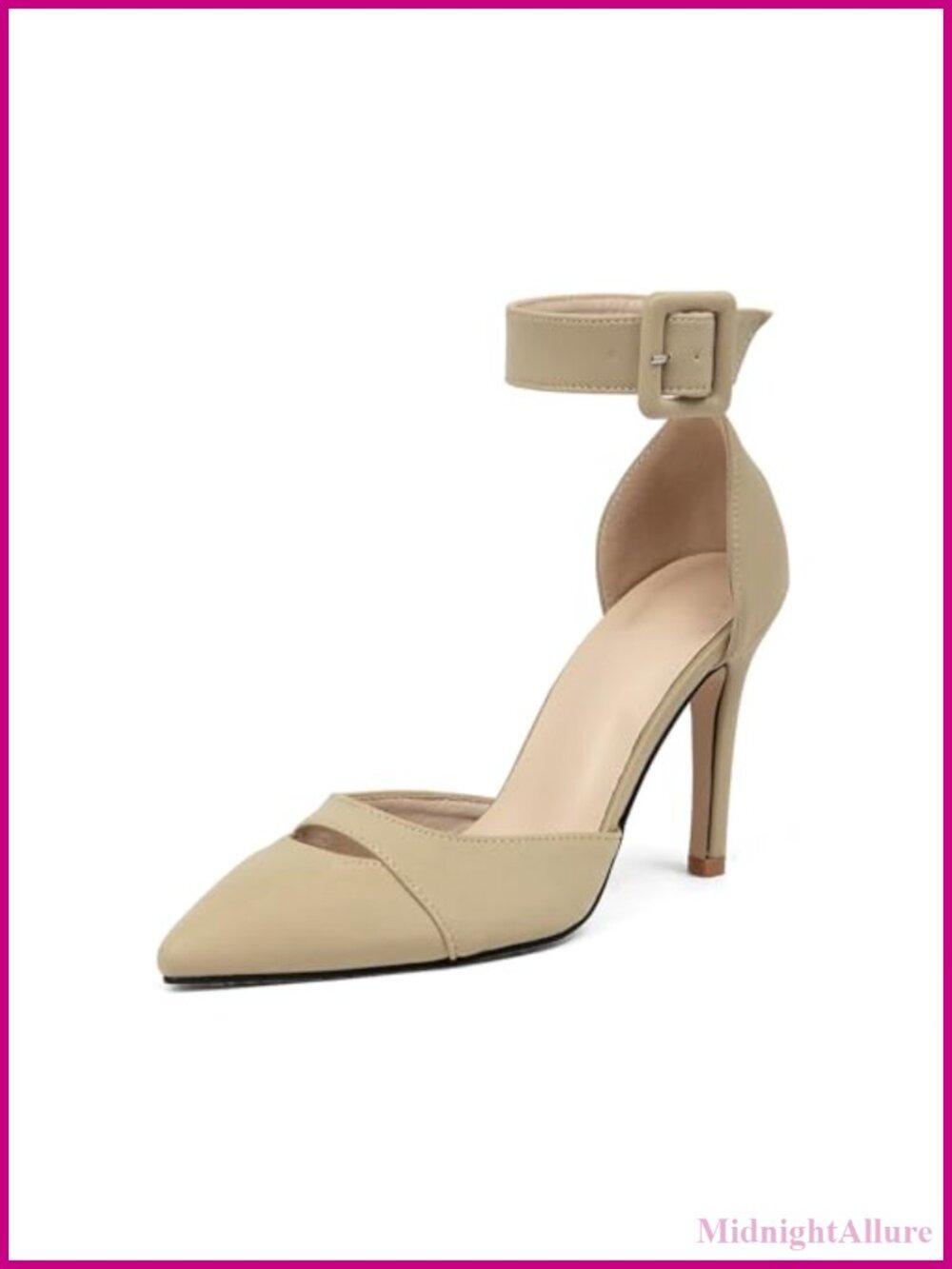 Women's Pointed Toe Stiletto Heels Ankle Strap Dress Pumps Wedding Party